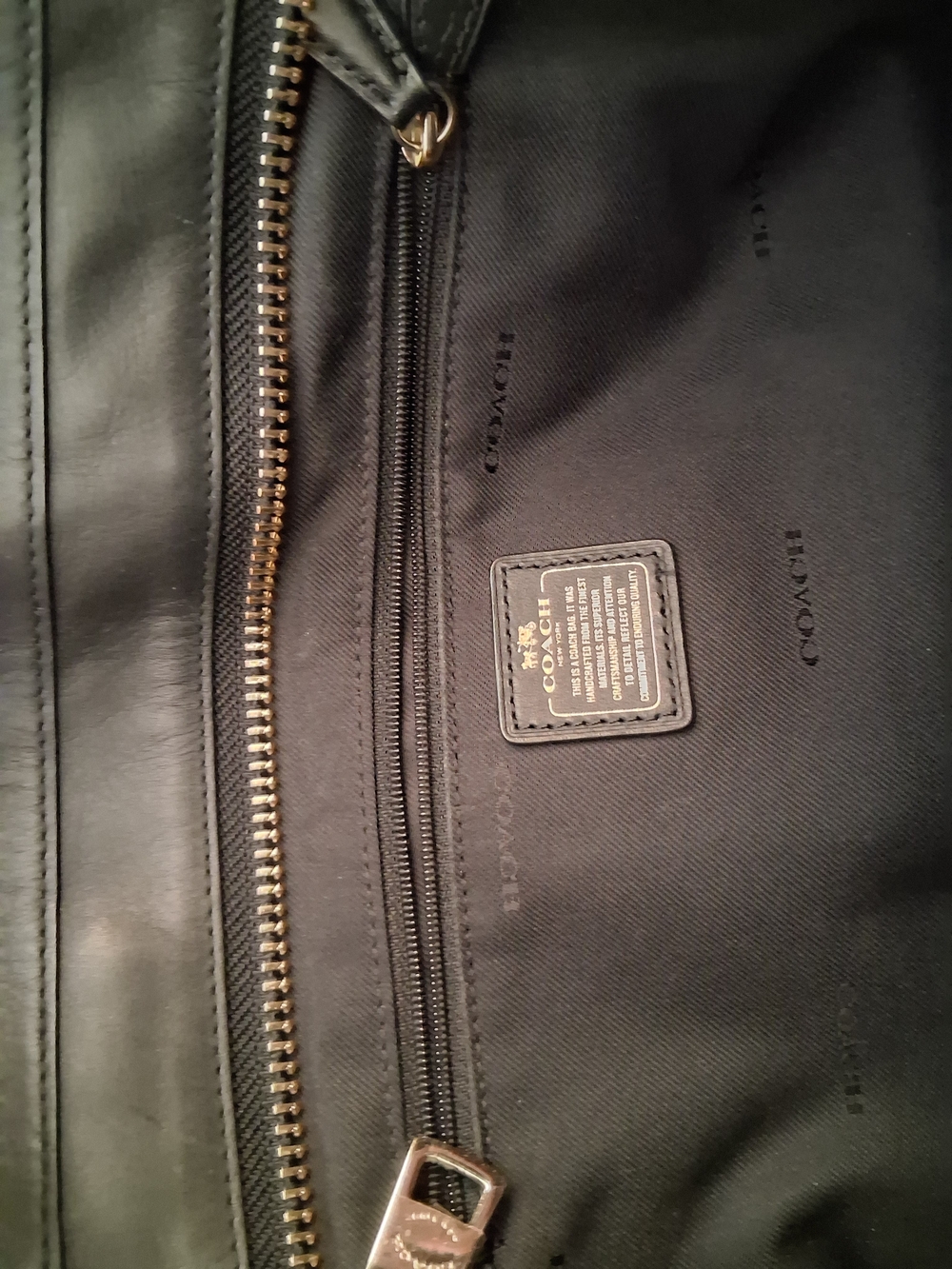 Coach Black Patchwork Leather Satchel with Gold Hardware - Picture 5 of 9